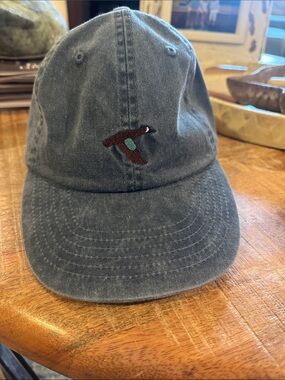 Men’s Washed Navy Baseball Cap with Duck Embroidery